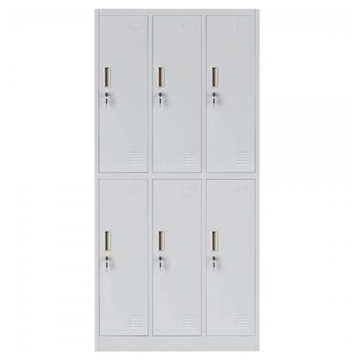 Vestiar metalic Premium 6 usi (3x2) 900x450x1800 mm (LxlxH), Asamblat, PLUS