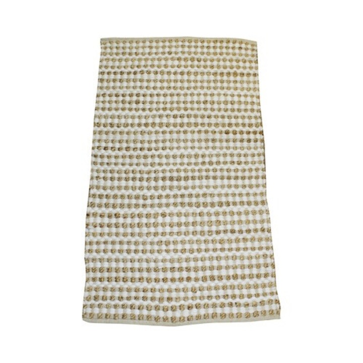 Covor Tesut Din Carpe Natur, Noduri, Bej 60x110 Cm