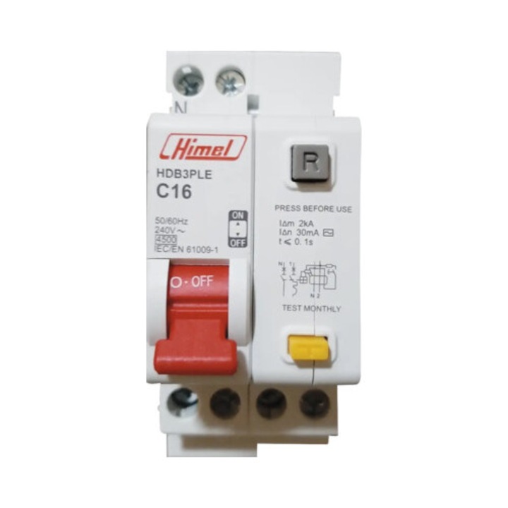 Disjunctor Diferential Himel Rcbo 1p+n 16a 4, 5ka, Curba C