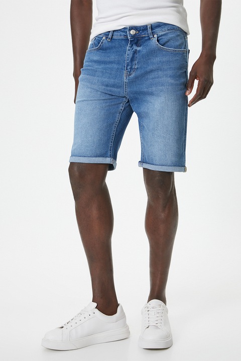 KOTON, Blugi scurti regular fit, Albastru pastel, 30