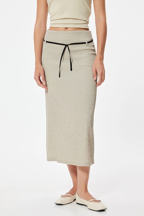 KOTON, Fusta midi dreapta, Gri deschis