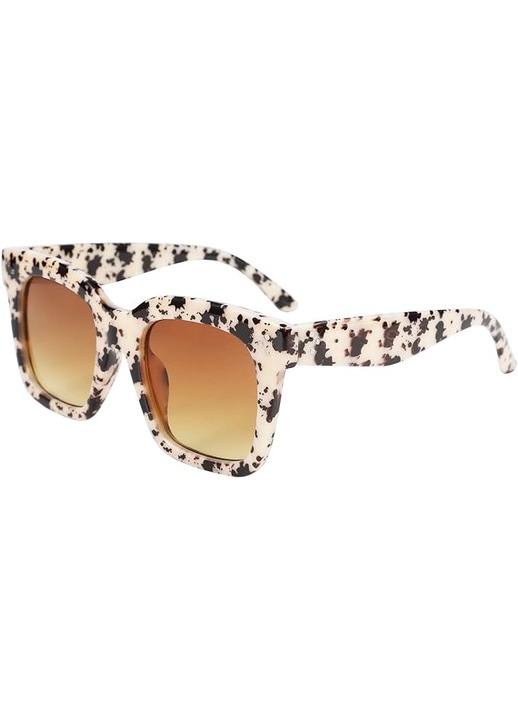 BayPort, Квадратни слънчеви очила, UV400 защита, бял леопард, 51x58x145mm