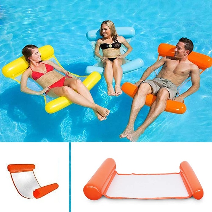 Pat gonflabil pentru piscina, Cozevdnt, 4 in 1, multicolor, 10x75x1.5cm, 1 bucata