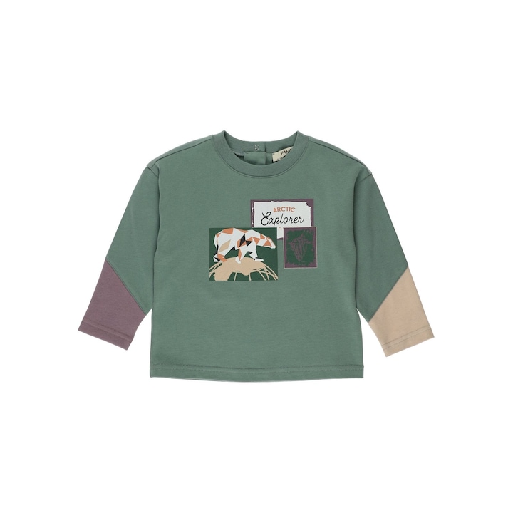 Bluza subtire cu maneca lunga, PANCO - Discovery, Verde Mint, pentru baietei, Verde menta