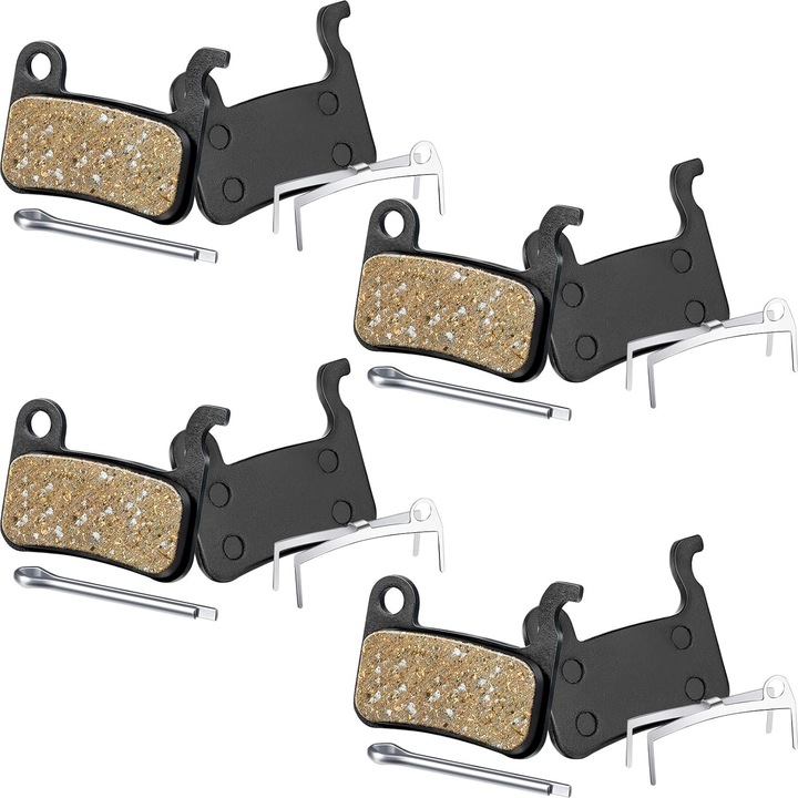 Set 4 perechi placute frana bicicleta, JENUOS®, efect de franare si au stabilitate bun, nu se deformeaza usor, antirugina, zgomot, rezistent la uzura, pentru mai multe modele, metal/rasina, Negru