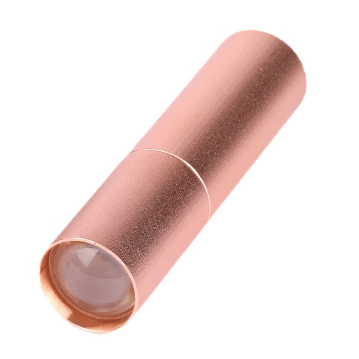 LED фенер, Jormftte, Алуминий, розово злато, USB, презареждаем, водоустойчив, 21x8.5mm