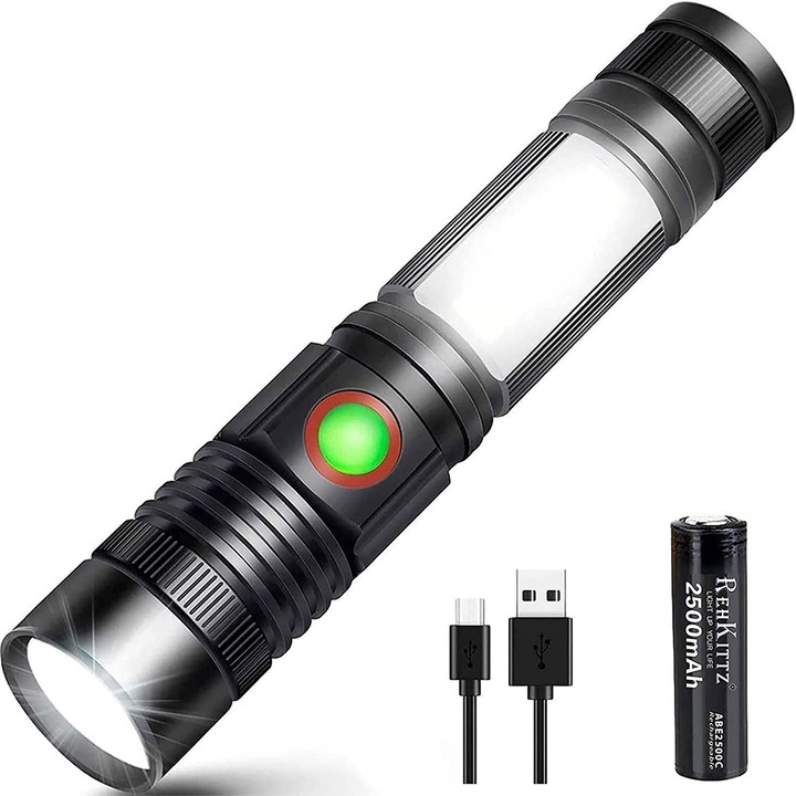 Фенерче с LED Cozevdnt, магнитно, 4 режима, водоустойчиво, 15см, 91гр