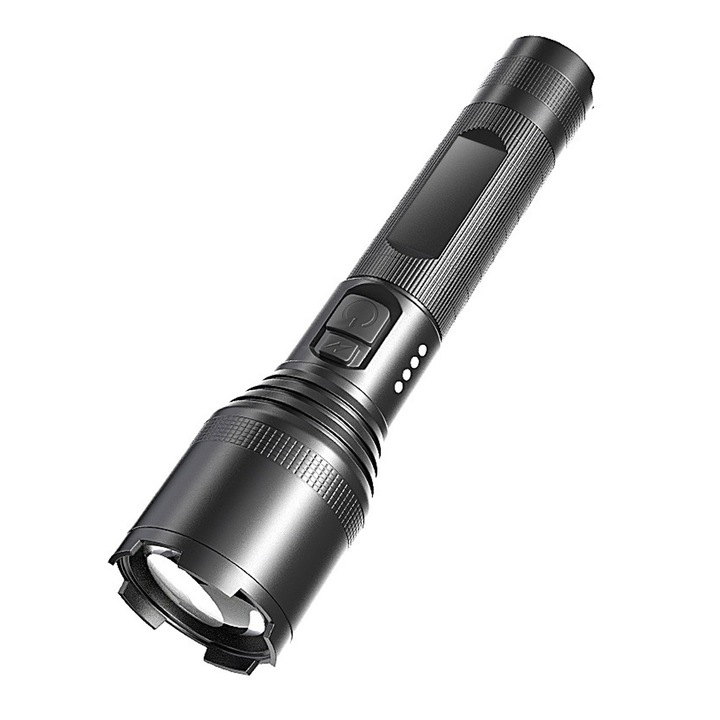 LED фенерче, Jormftte, акумулаторно, водоустойчиво, 16,3 x 4 см, черно
