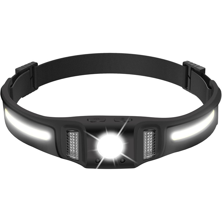 Lanterna LED Reincarcabila Enforose, 2000 lumeni, 10 moduri de iluminare, rezistenta la apa, cu senzor de miscare