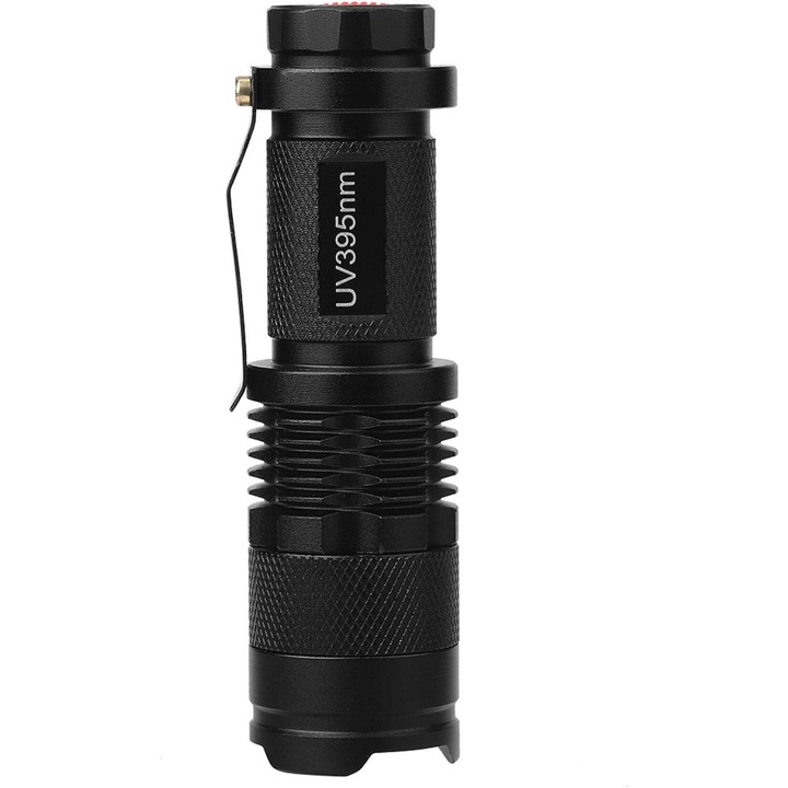 UV фенер Jormftte, 395Nm, преносим, с батерия, черен