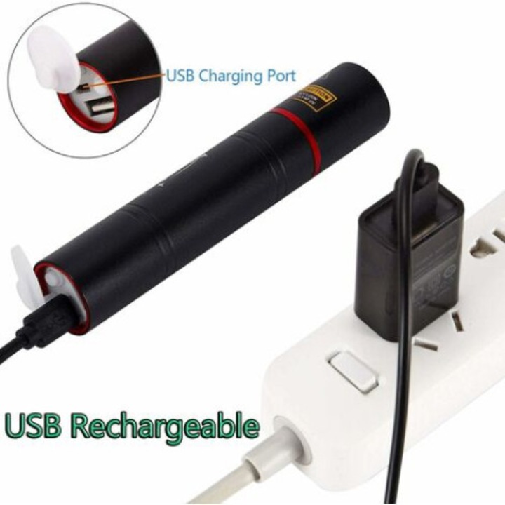 UV фенер Jormftte, 5W, 2600mAh батерия, черен, USB презареждаем