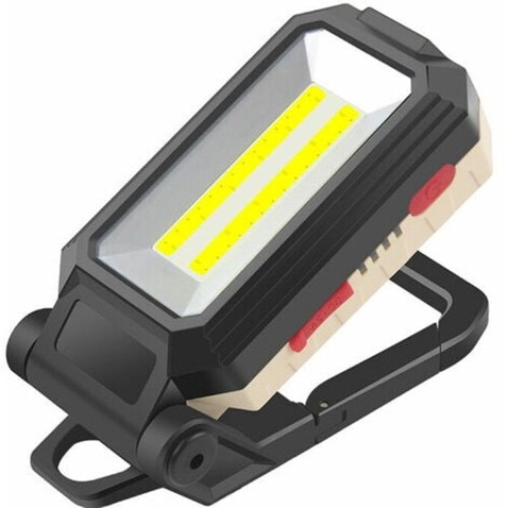 LED фенер, Jormftte, 30W, 1000 лумена, 4 режима на светене, бял + червен, акумулаторен, магнит/кука