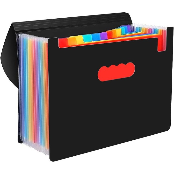 Разширяема папка с 12 отделения цветна А4 за офис, дома и пътуване