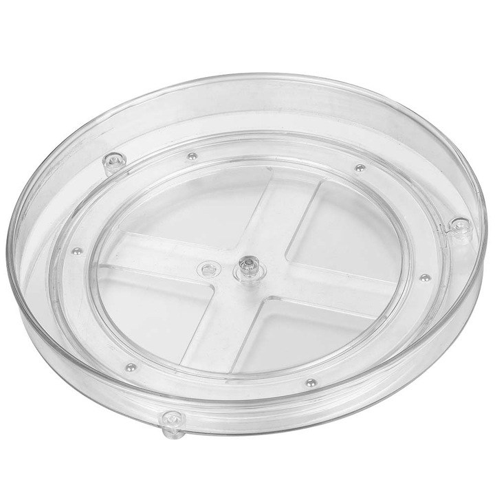Suport rotativ pentru condimente, plastic, transparent, 23x9cm