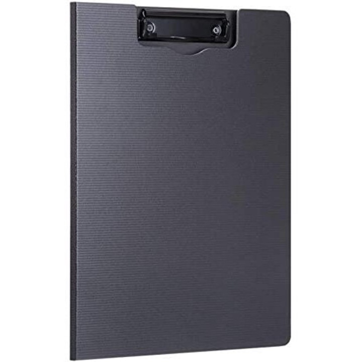 Clipboard, suport A4, plastic, colturi rotunjite, negru, 32x25x1.1cm