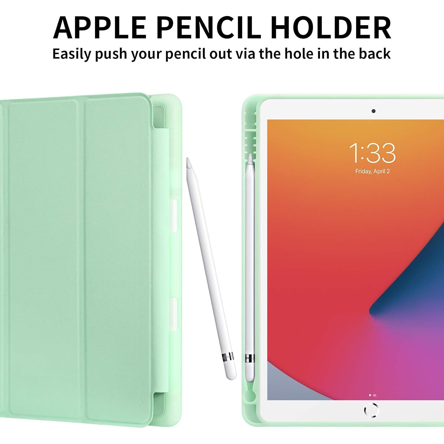 Husa premium pentru tableta Samsung Galaxy Tab A7 10.4 inch (2022/2020) T500 /T505, Sigloo, interior de piele sintetica, cu suport Smart Pen, spatele din policarbonat, mint Green