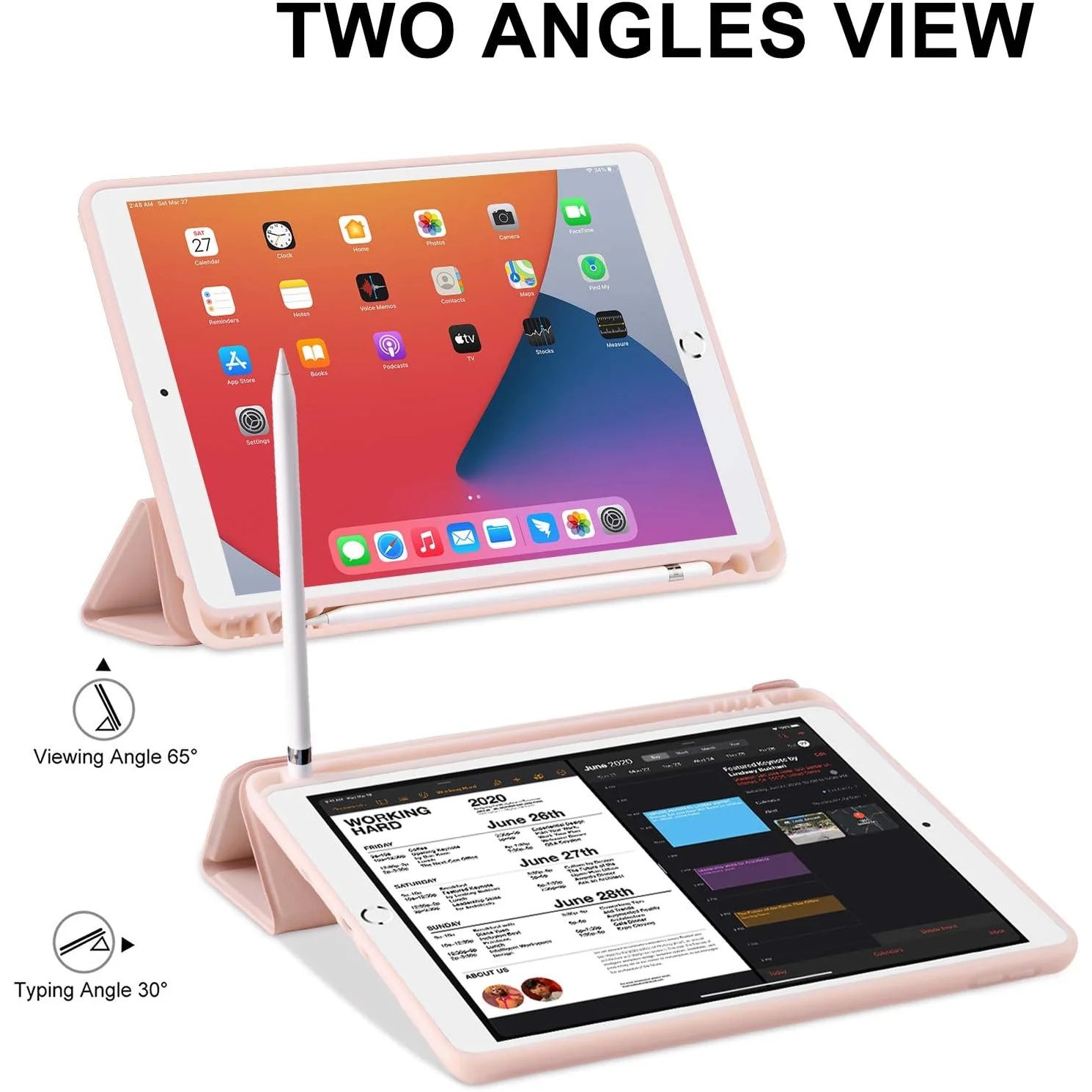 Husa premium pentru tableta Xiaomi Pad 6 / Pad 6 Pro, 11 Inch, Sigloo, interior de piele sintetica, cu suport Smart Pen, spatele din policarbonat, rezistent la socuri, Pink
