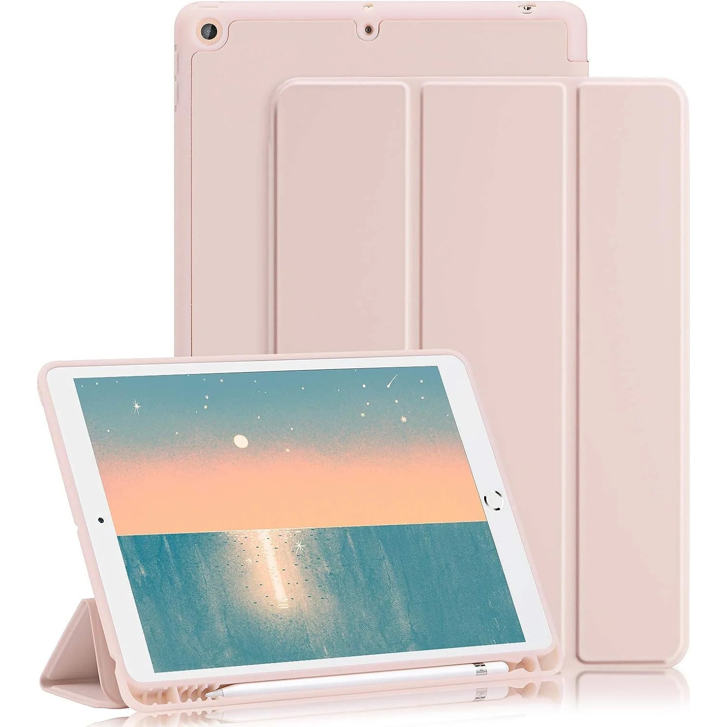 Husa premium pentru tableta Xiaomi Pad 6 / Pad 6 Pro, 11 Inch, Sigloo, interior de piele sintetica, cu suport Smart Pen, spatele din policarbonat, rezistent la socuri, Pink