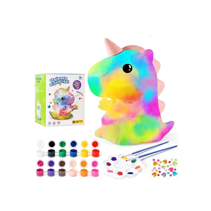 Kreatív készlet gyerekeknek Személyre szabott Unicorn lámpa, Újratölthető, USB, Éjszakai lámpa, 8 darab