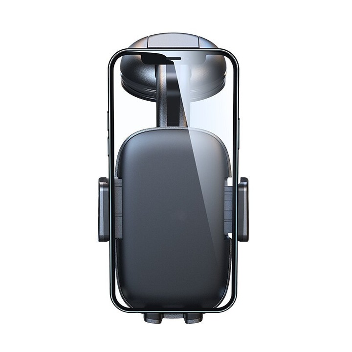 Suport auto pentru telefon, montare pe parbriz sau bordul masinii, prindere cu clips, ABS, Negru