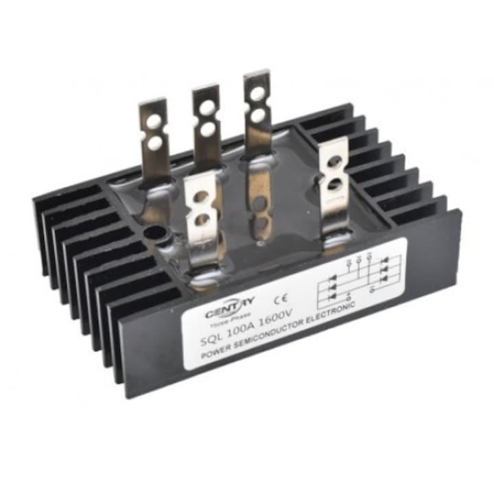 Мостов изправител трифазен 100A - 1600V / SQL-10016, черен