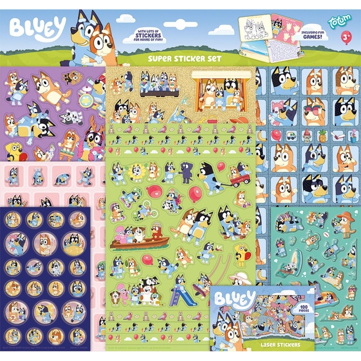 Комплект супер стикери, Totum, Bluey, 10 части