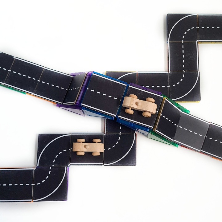 Toppers Road Pack, Learn & Grow mágneses táblakészlet, 40 darab, STEAM kreatív játék, többszínű, 3 év+