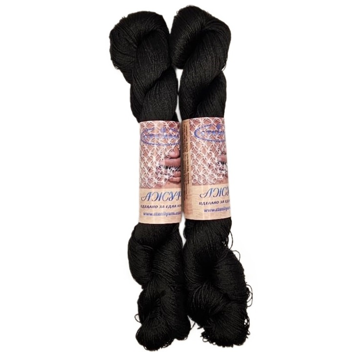 2db textilszál szett Stenli Ajur fekete - kód 099, 100g / 500m