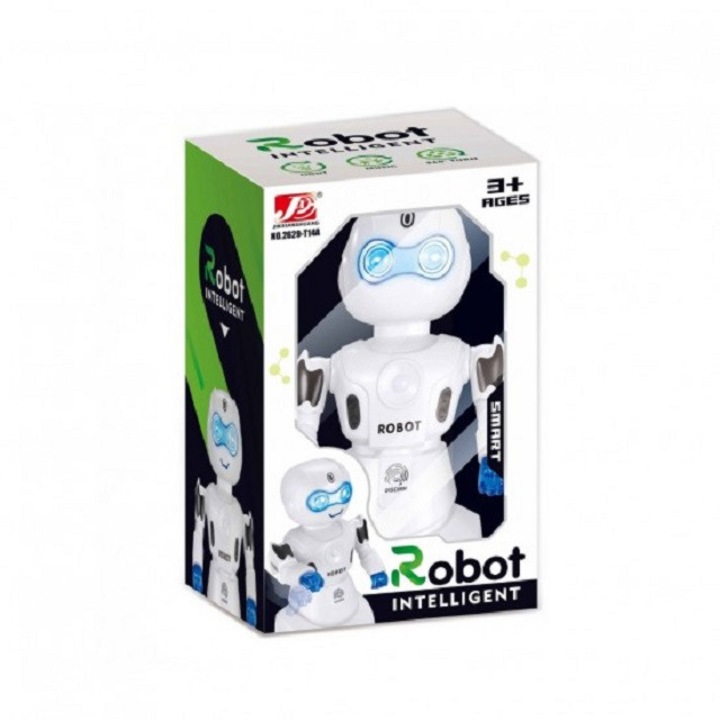 Jucarie Robot cu sunete si lumini, rotire 360, Inteligent Robot
