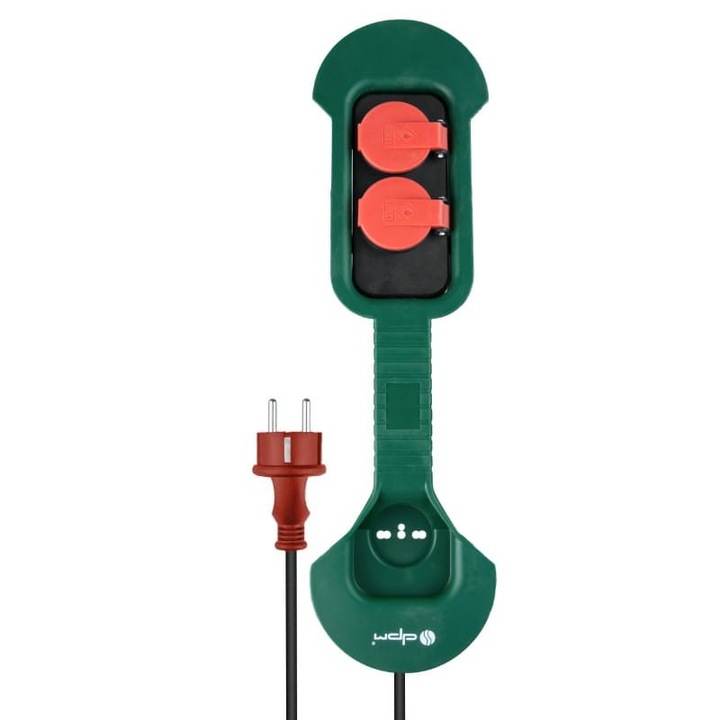 Удължителен кабел IP44, 2 гнезда, 8м