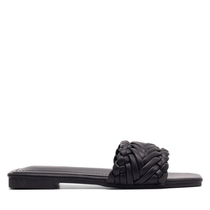 Papuci dama, DeeZee, 542223, Piele ecologica, Negru