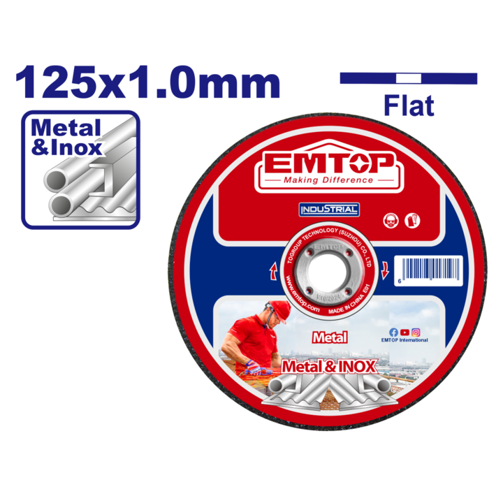 Disc de taiere metal, abraziv, 125 x 1.0mm