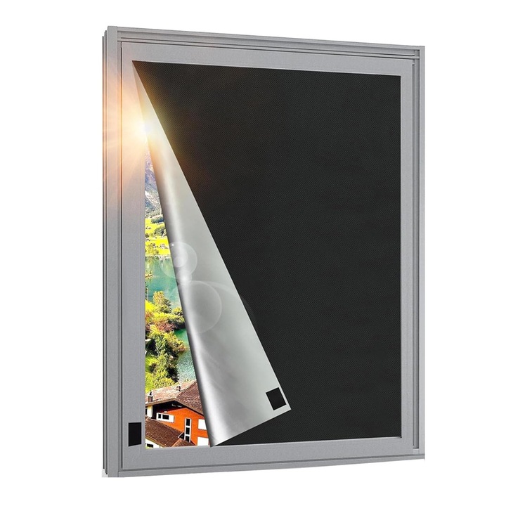 Perdea reglabila portabila Blackout, XGETOP® 145x300 cm, fara gaurire, usor de lipit, pentru dormitor, cresa, mansarda