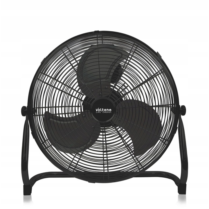 Ventilator De Podea, Volteno, Putere 80 W, Diametru Elice 43 cm, Reglare A Vitezei In Trei Trepte, Carcasa Metalica, 51,5 cm x 49,5 cm x 48,5 cm, Negru