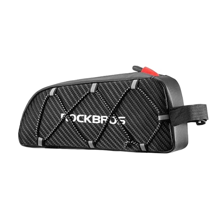Geanta pentru bicicleta Rockbros 039BK, 1l, neagră, cu elemente reflectorizante, montare rapidă