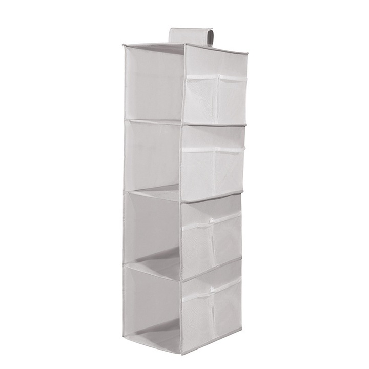 Здрав органайзер за закачане на куки, сгъваем дизайн, пестящ място, с удобен материал за гардероб, висящ шкаф от нетъкан текстил с 4 рафта за лесен монтаж