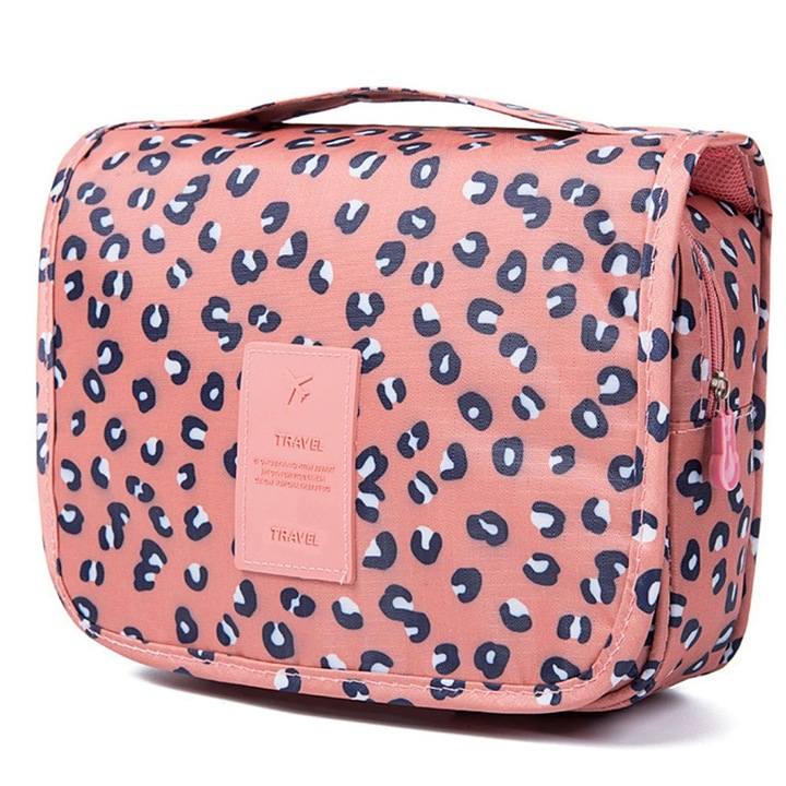 Козметична чанта, KkvoGmle, Полиестер, 22x18x8 см, Розов