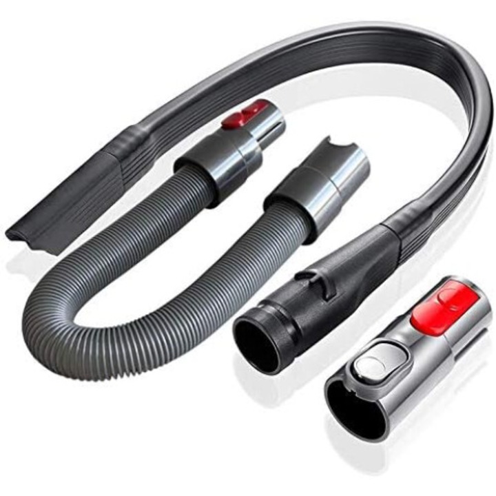 Set accesorii aspiratoare, furtun telescopic, perie cu aspiratie plata, cap de conversie, pentru Dyson V8/V10/V7/V11, detasabile si lavabile, design flexibil