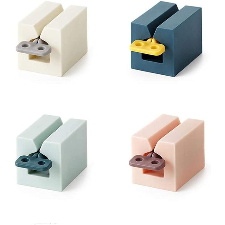 4 db fogkrém tubus adagoló készlet, forgó fogantyúval, műanyag, többszínű