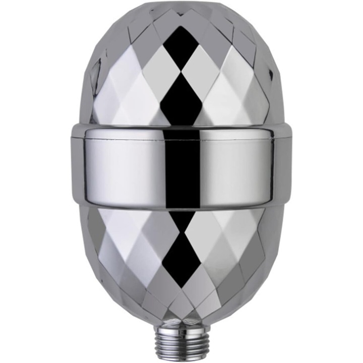 15-степенен душ филтър, високо налягане, премахва хлор и тежки метали, с витамин С, съвместим с универсални душове