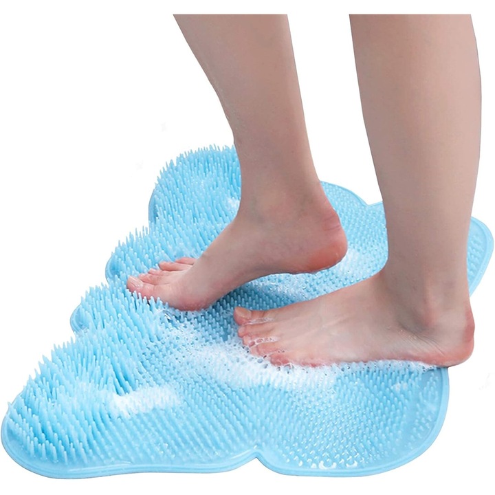 Четка за душ за крака, форма на пеперуда, масаж и почистване, с противоплъзгащи вендузи