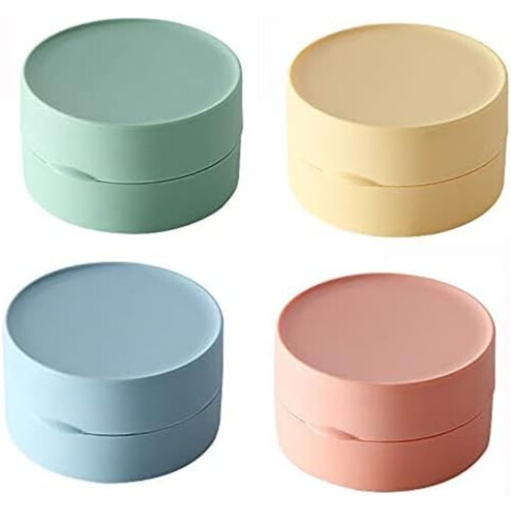 Jormftte szappantartó, 4 db-os készlet, tetővel, 8x8x4cm, fürdőszobába, konyhába, utazáshoz