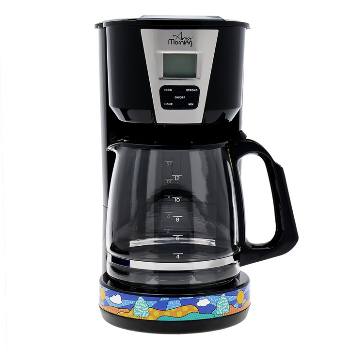 Cafetiera Any Morning SH21515B, temporizator programabil, functie mentinere caldura, negru