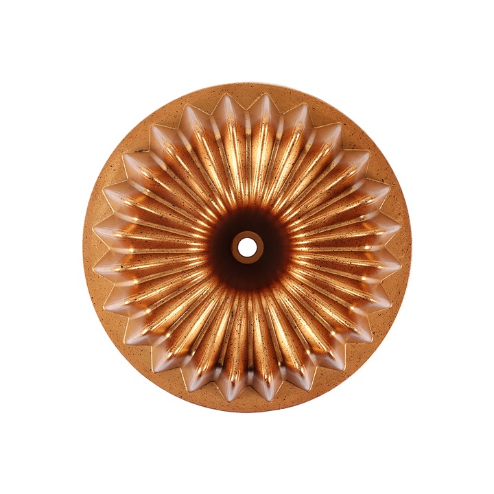 Forma de copt rotunda Serenk Fun Cooking, antiaderenta, auriu, 26x9cm