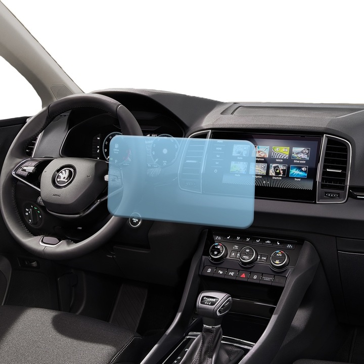 Folie Protectie Navigatie Auto din Hydrogel Regenerabil pentru Skoda Karoq 2023, OPTIM SOLUTION, Protectie Completa, Flexible Hydro-Crystal, Aspect Impecabil, Premium Optim Core Technology, Anti-zgarieturi, Advanced Sensitivity, Transparenta