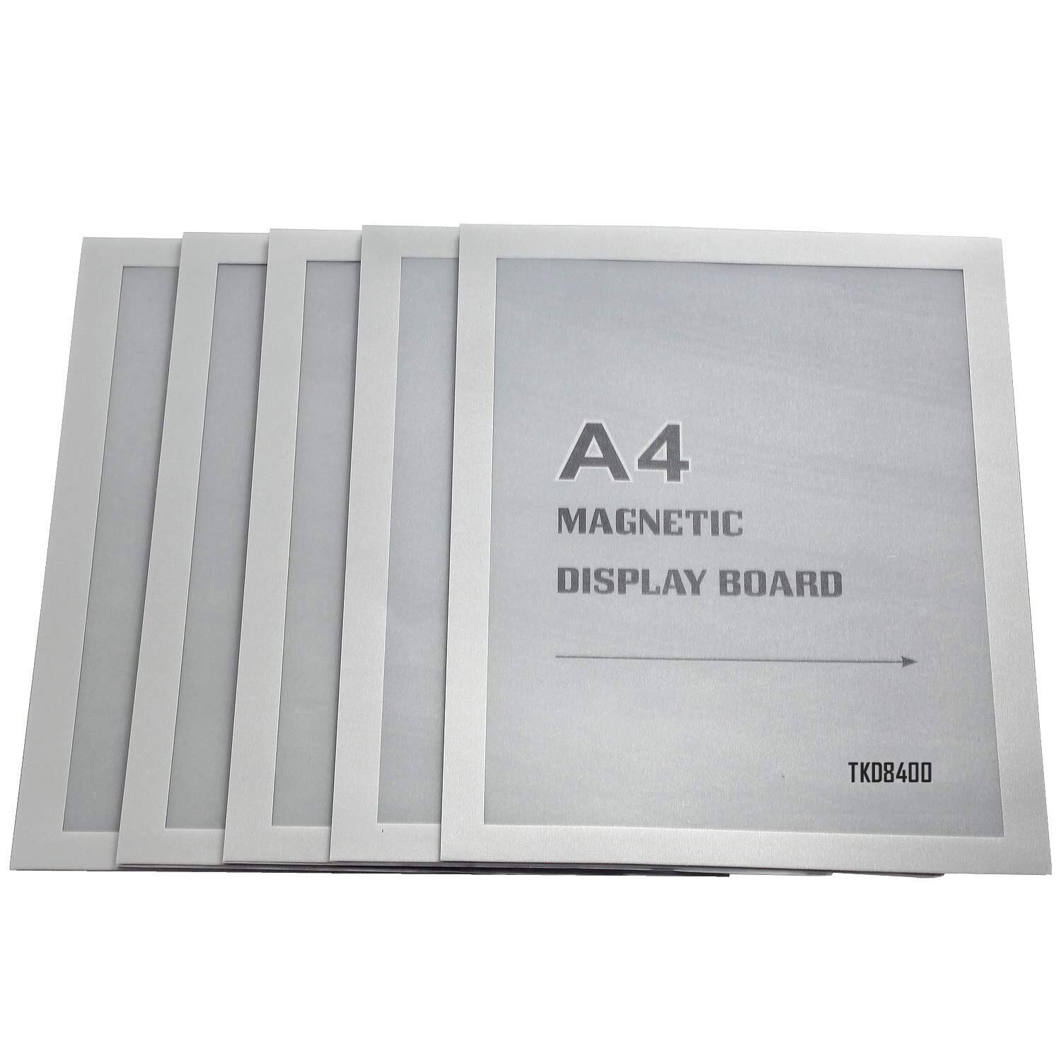 Set 5 Rame afisaj, Magnetice, A4, Cozevdnt, PVC, Argintiu, 0.084kg