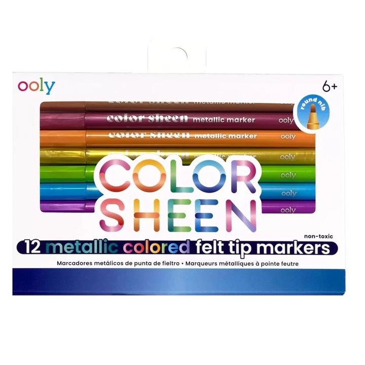 Маркери, Ooly, Color Sheen, Металик, 12 бр