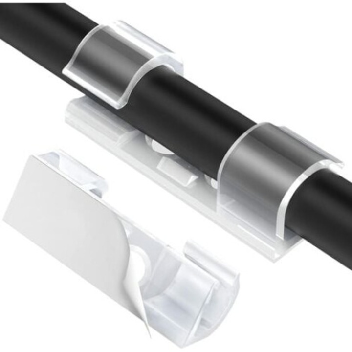 Set 70 cleme autoadezive pentru cabluri, 3M, transparente