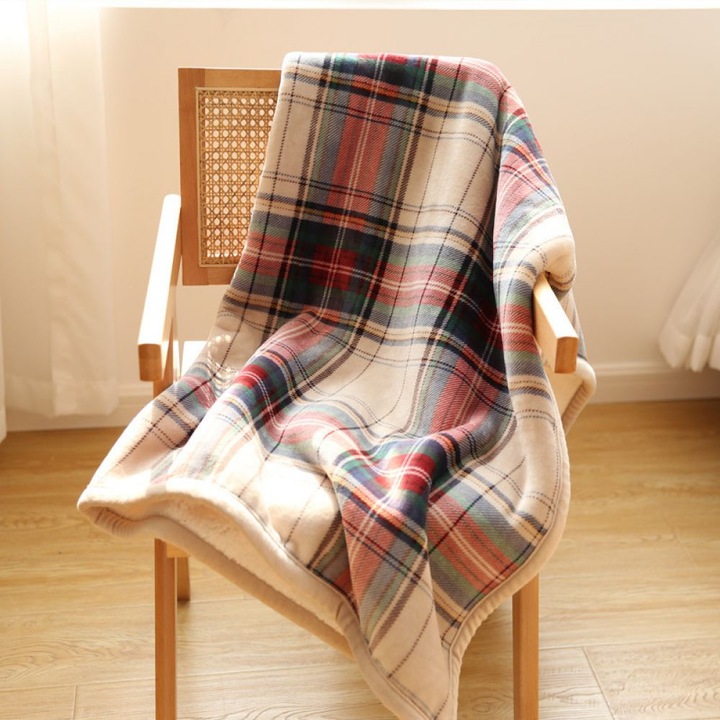 Patura din fleece cu model, poliester, 70x100cm, multicolor