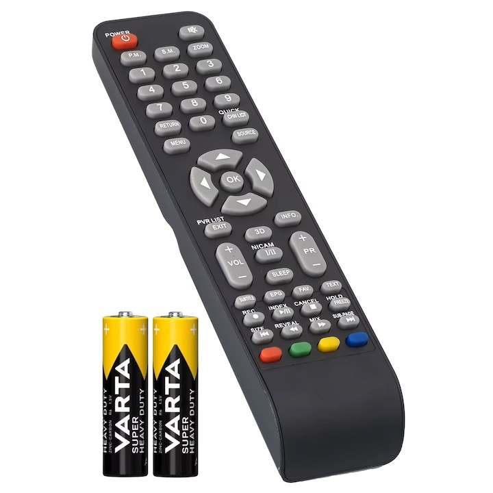 GSC ® TV дистанционно управление Съвместимо UTOK, U32HD3, U32HD4, U32HD9, черно, включени батерии